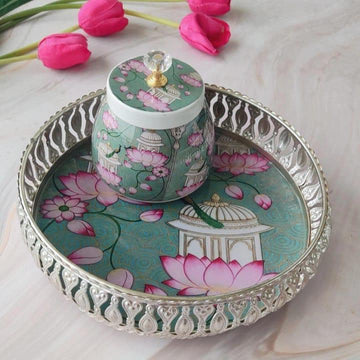 Silver Plated Tray Set